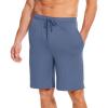 GYS Men’s Bamboo Viscose Shorts, Soft Pajama Shorts with Pockets, Moisture-Wicking Casual Shorts Loungewear Sleep Bottoms(Grayish Blue)