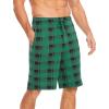 GYS Men’s Bamboo Viscose Shorts, Soft Pajama Shorts with Pockets, Moisture-Wicking Casual Shorts Loungewear Sleep Bottoms(Green Plaid)