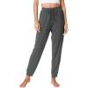 LazyCozy Bamboo Viscose Jogger Pajama Pants for Women Soft Lightweight Knit Sleep Pants with Pockets(Dark Heather Grey)