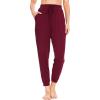 LazyCozy Bamboo Viscose Jogger Pajama Pants for Women Soft Lightweight Knit Sleep Pants with Pockets(Wine)