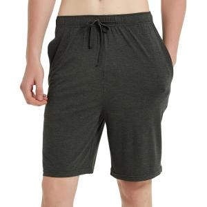 GYS Men’s Bamboo Viscose Shorts, Soft Pajama Shorts with Pockets, Moisture-Wicking Casual Shorts Loungewear Sleep Bottoms(Dark Heather Grey)