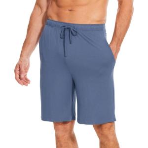 GYS Men’s Bamboo Viscose Shorts, Soft Pajama Shorts with Pockets, Moisture-Wicking Casual Shorts Loungewear Sleep Bottoms(Grayish Blue)