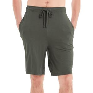 GYS Men’s Bamboo Viscose Shorts, Soft Pajama Shorts with Pockets, Moisture-Wicking Casual Shorts Loungewear Sleep Bottoms(Iron Grey)