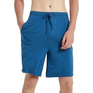 GYS Men’s Bamboo Viscose Shorts, Soft Pajama Shorts with Pockets, Moisture-Wicking Casual Shorts Loungewear Sleep Bottoms(Prussian Blue)