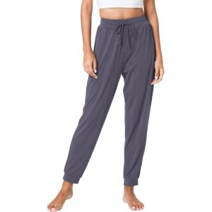 LazyCozy Bamboo Viscose Jogger Pajama Pants for Women Soft Lightweight Knit Sleep Pants with Pockets(Dark Grey)