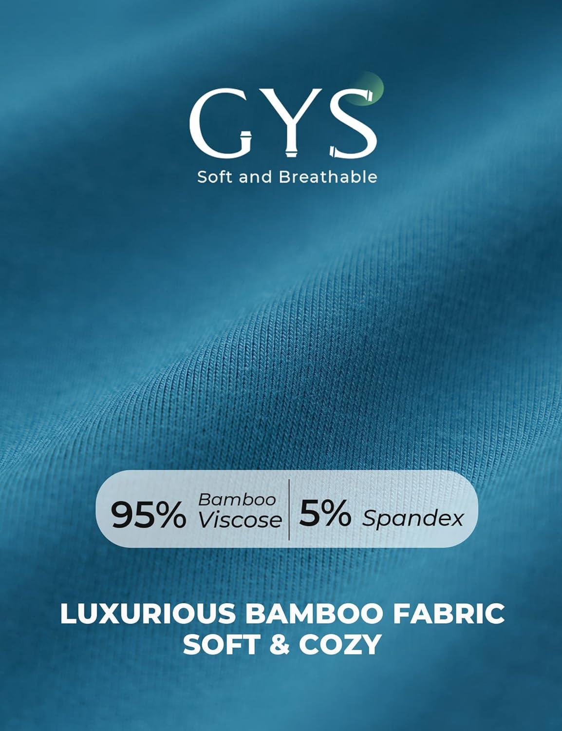 imageGYS Womens Bamboo Viscose Short Sleeve Nightgowns Soft V Neck Knit SleepwearTeal Blue