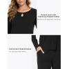 GYS Bamboo Viscose Pajamas Set for Women Crew Neck Long Sleeve Sleepwear Soft Loungewear Set(Black)