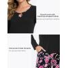 GYS Bamboo Viscose Pajamas Set for Women Crew Neck Long Sleeve Sleepwear Soft Loungewear Set(Black/Flowers)