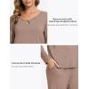 GYS Bamboo Viscose Pajamas Set for Women Crew Neck Long Sleeve Sleepwear Soft Loungewear Set(Camel)