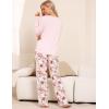 GYS Bamboo Viscose Pajamas Set for Women Crew Neck Long Sleeve Sleepwear Soft Loungewear Set(Pink/Flowers)