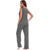 GYS Bamboo Viscose Pajamas for Women Set, Soft Tank and Drawstring Pants Lounge Sets, Sleeveless Lightweight Sleepwear Pj Set(Dark Heather Grey)