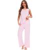 GYS Bamboo Viscose Pajamas for Women Set, Soft Tank and Drawstring Pants Lounge Sets, Sleeveless Lightweight Sleepwear Pj Set(Pink)