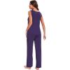 GYS Bamboo Viscose Pajamas for Women Set, Soft Tank and Drawstring Pants Lounge Sets, Sleeveless Lightweight Sleepwear Pj Set(Purple)