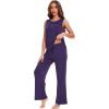 GYS Bamboo Viscose Pajamas for Women Set, Soft Tank and Drawstring Pants Lounge Sets, Sleeveless Lightweight Sleepwear Pj Set(Purple)