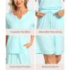 GYS Bamboo Viscose Womens Pajama Sets 2 Piece, Soft Short Sleeve Shirt and Bermuda Shorts Pajamas Set Lounge Sets(Aqua)