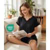 GYS Bamboo Viscose Womens Pajama Sets 2 Piece, Soft Short Sleeve Shirt and Bermuda Shorts Pajamas Set Lounge Sets(Black)