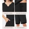 GYS Bamboo Viscose Womens Pajama Sets 2 Piece, Soft Short Sleeve Shirt and Bermuda Shorts Pajamas Set Lounge Sets(Black)