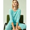 GYS Bamboo Viscose Women’s Pajama Sets 3/4 Sleeve Top and Capri Pants 2 Piece Sleep Set(Aqua)