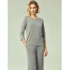 GYS Bamboo Viscose Women’s Pajama Sets 3/4 Sleeve Top and Capri Pants 2 Piece Sleep Set(Heather Grey)