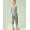 GYS Bamboo Viscose Women’s Pajama Sets 3/4 Sleeve Top and Capri Pants 2 Piece Sleep Set(Heather Grey)