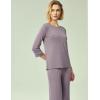 GYS Bamboo Viscose Women’s Pajama Sets 3/4 Sleeve Top and Capri Pants 2 Piece Sleep Set(Violet)