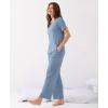 GYS Bamboo Viscose Womens Pajama Sets, Moisture-Wicking Short Sleeve Sleep Set​​ with Pocket, Sleepwear​​ for Nightly Comfort(Grayish Blue)