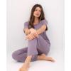 GYS Bamboo Viscose Womens Pajama Sets, Moisture-Wicking Short Sleeve Sleep Set​​ with Pocket, Sleepwear​​ for Nightly Comfort(Purple)