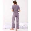 GYS Bamboo Viscose Womens Pajama Sets, Moisture-Wicking Short Sleeve Sleep Set​​ with Pocket, Sleepwear​​ for Nightly Comfort(Purple)