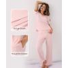 GYS Bamboo Viscose Womens Pajama Sets, Moisture-Wicking Short Sleeve Sleep Set​​ with Pocket, Sleepwear​​ for Nightly Comfort(​peach​)