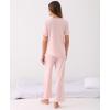 GYS Bamboo Viscose Womens Pajama Sets, Moisture-Wicking Short Sleeve Sleep Set​​ with Pocket, Sleepwear​​ for Nightly Comfort(​peach​)