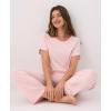 GYS Bamboo Viscose Womens Pajama Sets, Moisture-Wicking Short Sleeve Sleep Set​​ with Pocket, Sleepwear​​ for Nightly Comfort(​peach​)
