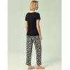 GYS Soft Pajama Sets for Women Short Sleeve Printed Sleep Set, Viscose Made from Bamboo(Black)