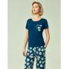 GYS Soft Pajama Sets for Women Short Sleeve Printed Sleep Set, Viscose Made from Bamboo(Blue Daisy)