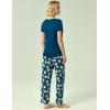 GYS Soft Pajama Sets for Women Short Sleeve Printed Sleep Set, Viscose Made from Bamboo(Blue Daisy)