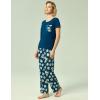 GYS Soft Pajama Sets for Women Short Sleeve Printed Sleep Set, Viscose Made from Bamboo(Blue Daisy)