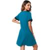 GYS Women’s Bamboo Viscose Short Sleeve Nightgowns Soft V Neck Knit Sleepwear(Teal Blue)