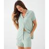 GYS Women’s Pajama Set Bamboo Viscose Short Sleeve Button Down 2 Piece Sleep Sets(Aqua)