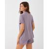 GYS Women’s Pajama Set Bamboo Viscose Short Sleeve Button Down 2 Piece Sleep Sets(Purple)