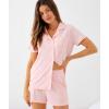 GYS Women’s Pajama Set Bamboo Viscose Short Sleeve Button Down 2 Piece Sleep Sets(​peach​)
