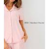 GYS Women’s Pajama Set Bamboo Viscose Short Sleeve Button Down 2 Piece Sleep Sets(​peach​)