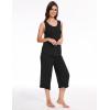 GYS Women’s Pajama Sets 2 Piece, Bamboo Viscose Lounge Sets for Women, Soft Tank Top and Capri Pants Sleepwear Pjs S-XXL(Black)