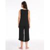 GYS Women’s Pajama Sets 2 Piece, Bamboo Viscose Lounge Sets for Women, Soft Tank Top and Capri Pants Sleepwear Pjs S-XXL(Black)