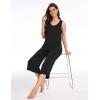 GYS Women’s Pajama Sets 2 Piece, Bamboo Viscose Lounge Sets for Women, Soft Tank Top and Capri Pants Sleepwear Pjs S-XXL(Black)