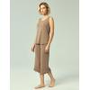 GYS Women’s Pajama Sets 2 Piece, Bamboo Viscose Lounge Sets for Women, Soft Tank Top and Capri Pants Sleepwear Pjs S-XXL(Camel)