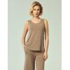 GYS Women’s Pajama Sets 2 Piece, Bamboo Viscose Lounge Sets for Women, Soft Tank Top and Capri Pants Sleepwear Pjs S-XXL(Camel)