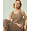 GYS Women’s Pajama Sets 2 Piece, Bamboo Viscose Lounge Sets for Women, Soft Tank Top and Capri Pants Sleepwear Pjs S-XXL(Camel)
