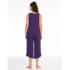 GYS Women’s Pajama Sets 2 Piece, Bamboo Viscose Lounge Sets for Women, Soft Tank Top and Capri Pants Sleepwear Pjs S-XXL(Deep Purple)