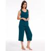 GYS Women’s Pajama Sets 2 Piece, Bamboo Viscose Lounge Sets for Women, Soft Tank Top and Capri Pants Sleepwear Pjs S-XXL(Lyons Blue)