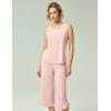 GYS Women’s Pajama Sets 2 Piece, Bamboo Viscose Lounge Sets for Women, Soft Tank Top and Capri Pants Sleepwear Pjs S-XXL(Pink)