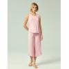 GYS Women’s Pajama Sets 2 Piece, Bamboo Viscose Lounge Sets for Women, Soft Tank Top and Capri Pants Sleepwear Pjs S-XXL(Pink)